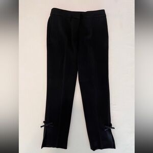 KATE SPADE NY Black Cropped Woman’s Dress Pants Vented Cuffs Side Bow Details